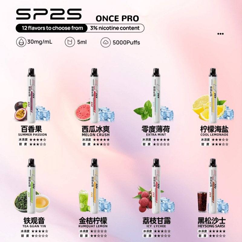 SP2S Once Pro 5000口拋棄式一次性電子煙 | 12種口味 | 免充電 | 5ml大容量 | 台灣現貨:圖片 4